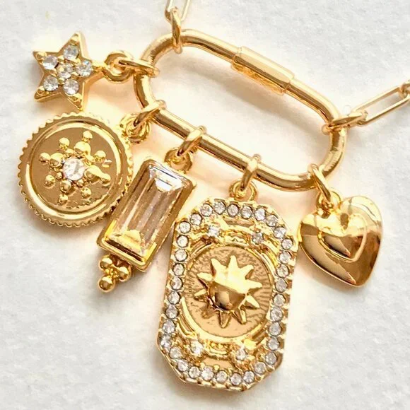 NWT J.Crew Factory Carabiner Charm Necklace - Picture 4 of 4